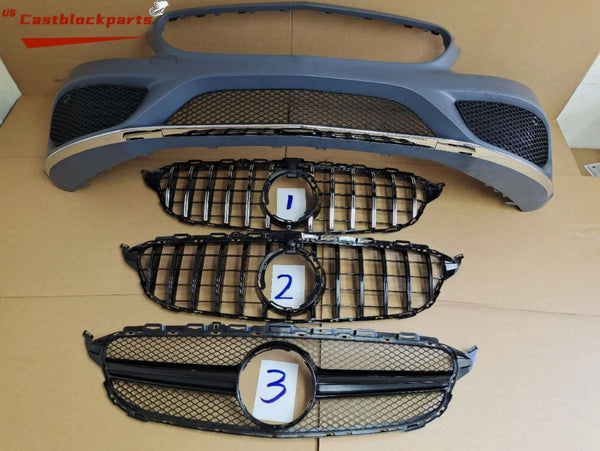 For 2015-2018 Mercedes Benz C-Class W205 Front Bumper W/ Hole 1840