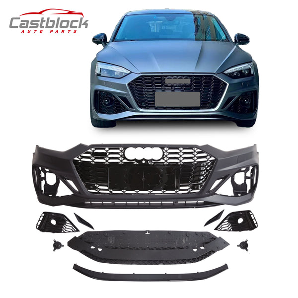 For 2021 2022 2023 Audi A5 Upgrade to RS5 Style Front Bumper Body Kit +Grille