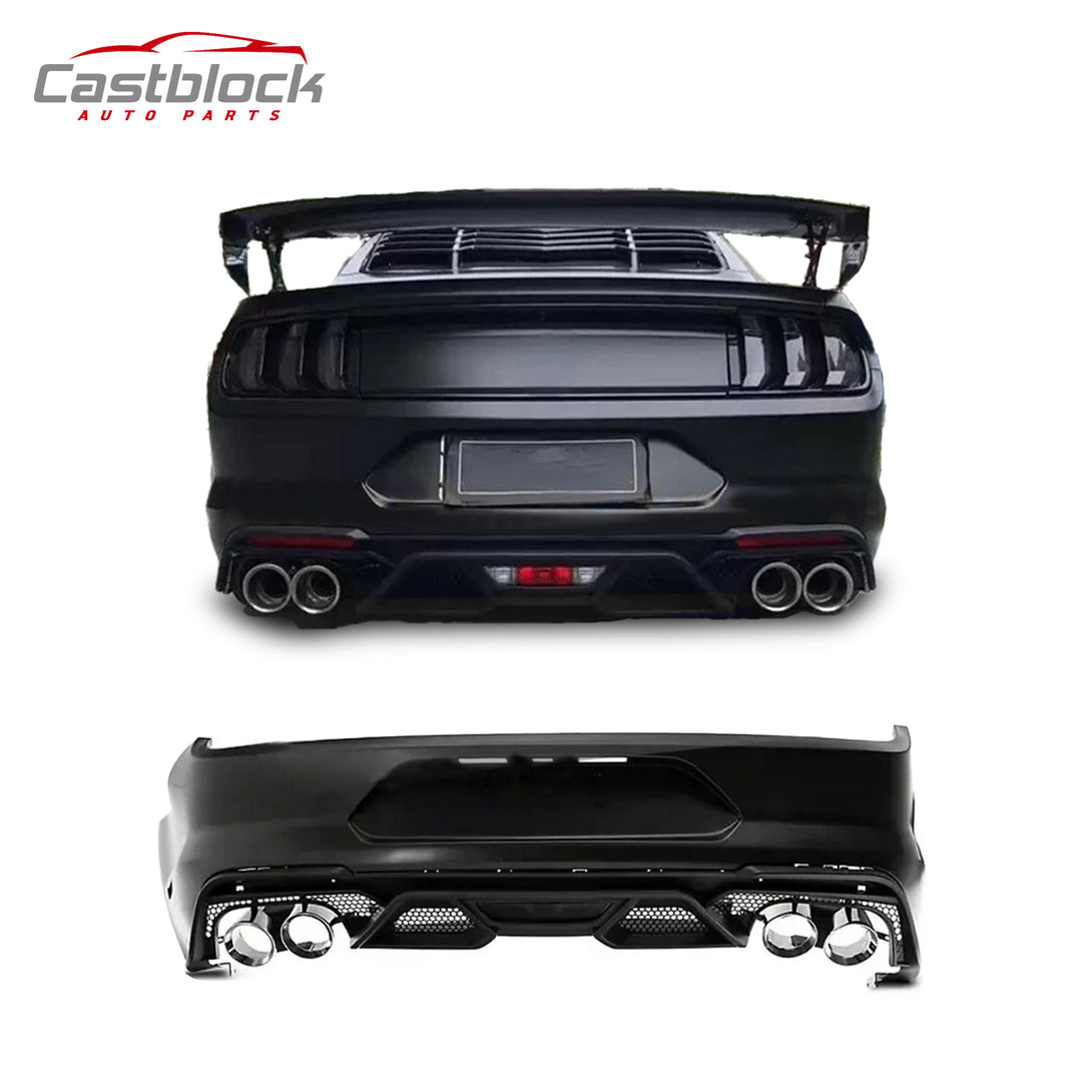Ford Mustang GT500 Style Rear Bumper Exhaust Tips Diffuser Bodykit（201 ...