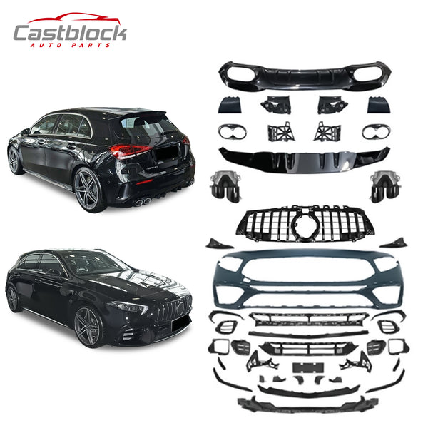 For Mercedes Benz A Class W177 Upgrade 2019-2021 Amg45 Hatchback Body Kit Bumper