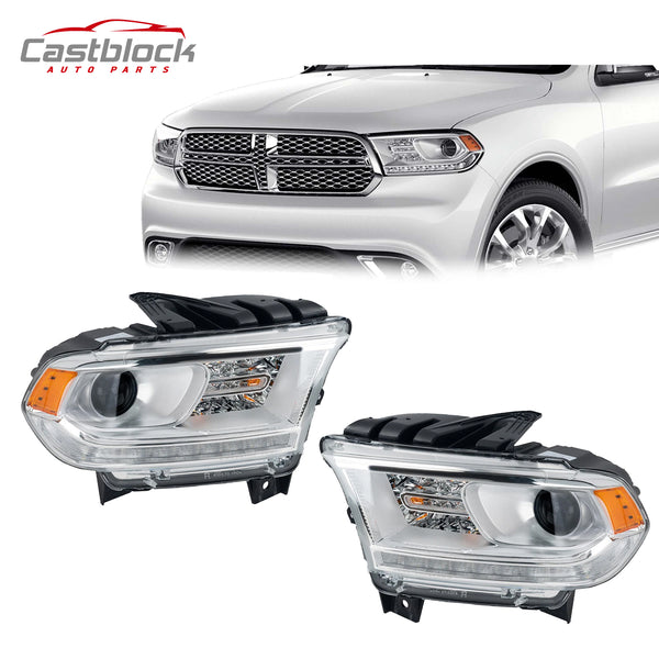 1Pair HID Headlight Assembly For Dodge Durango 2016-2020 Driver & Passenger Side