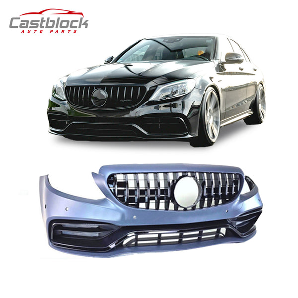 Facelift 2015-18 Mercedes Benz W205 C Class Front Bumper Kit to W205 C63 AMG