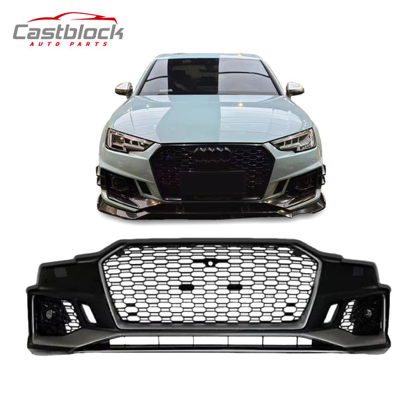 NEW FOR 2017 2018 2019 Audi A4 S4 UPGRADE TO RS4 FRONT BUMPER+GRILLE BODY KIT