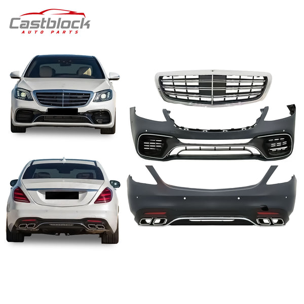 For  14-17 Mercedes-Benz S-Class W222 Facelift To 18+ S63 AMG Bumper Body Kit
