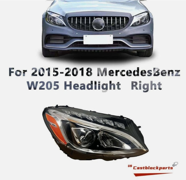 For Mercedes Benz C-Class C300 W205 2015 16 17 18 LED Headlight Right Passenger