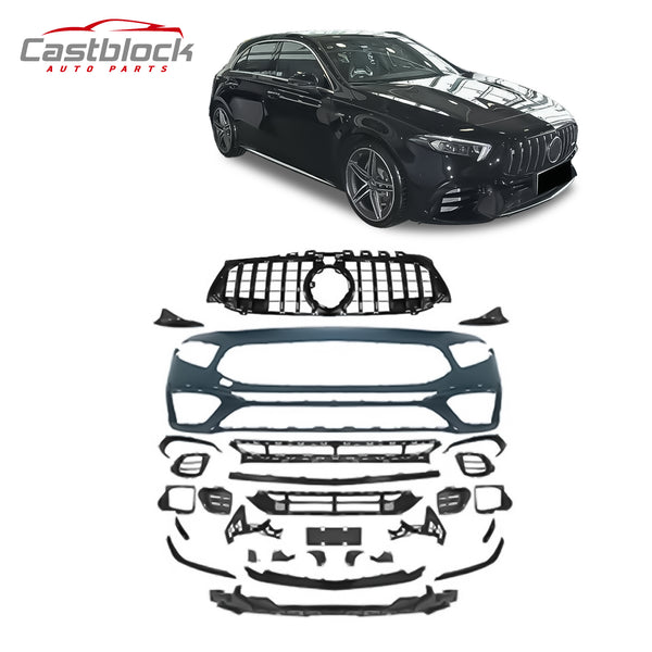 New For Mercedes Benz A Class W177 Facelift A 45s Front Bumper Body Kit Grille