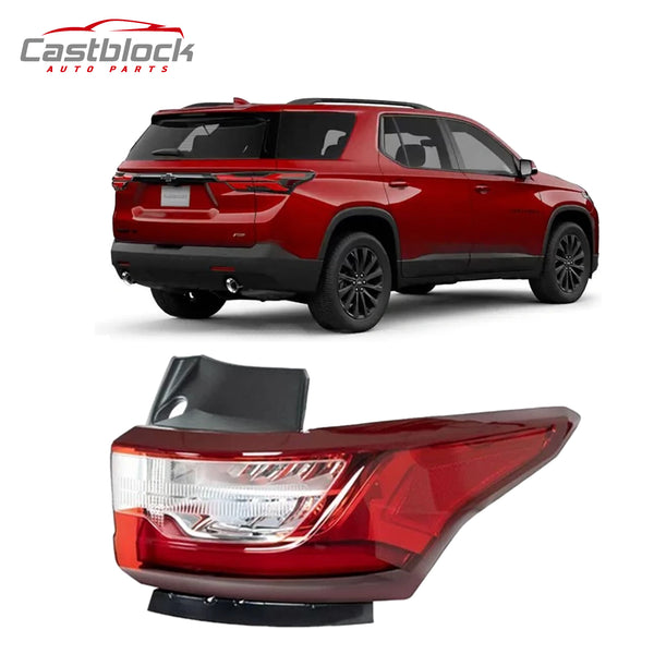 For 2018-2021 Chevy Traverse Red/Clear Outer LED Tail Light Brake Lamp Passenger