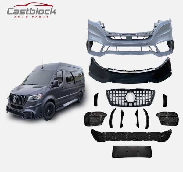 For 2019+ MERCEDES BENZ SPRINTER W907 UPGRADE GT FRONT BUMPER BODY KIT GRILLE