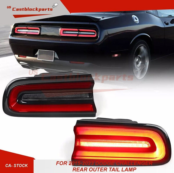 2P Left & Right Tail Lights For 2015-2023 Dodge Challenger Rear Outer LED Lamp