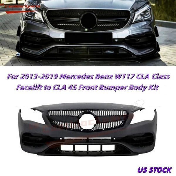 For 13-19 Mercedes Benz W117 CLA Class Upgrade to CLA 45 Bumper Body Kit Front