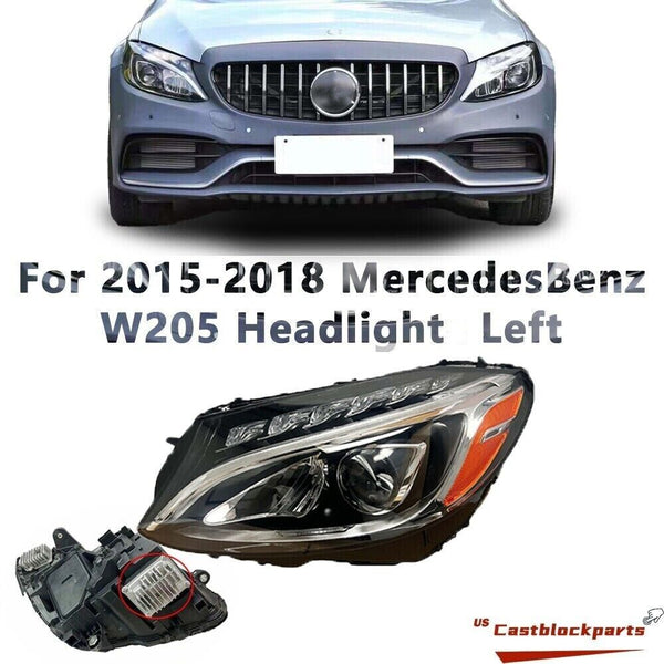 For Mercedes Benz W205 C-Class C300 2015-2018 LED Headlight Left Side Assembly