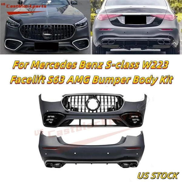 For 21-23 Mercedes Benz S-Class W223 S500 S560 Facelift S63 AMG Bumper Body Kit