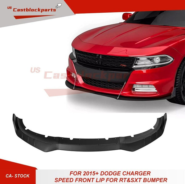 For 2015+ Dodge Charge ABS Plastic Black Front Lip for RT&SXT Bumper