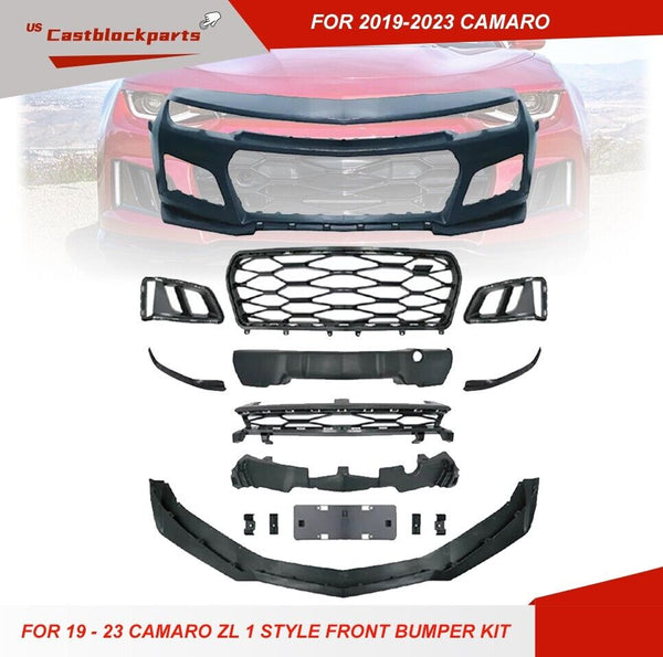 For 19-23 Chevrole Chevy Camaro Unpainted ZL 1 Style Front Bumper Kit Conversion