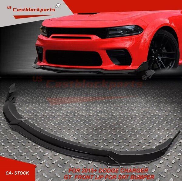 FOR 15-20 DODGE CHARGER SRT V2 STYLE FRONT BUMPER LIP LOWER SPOILER SPLITTER