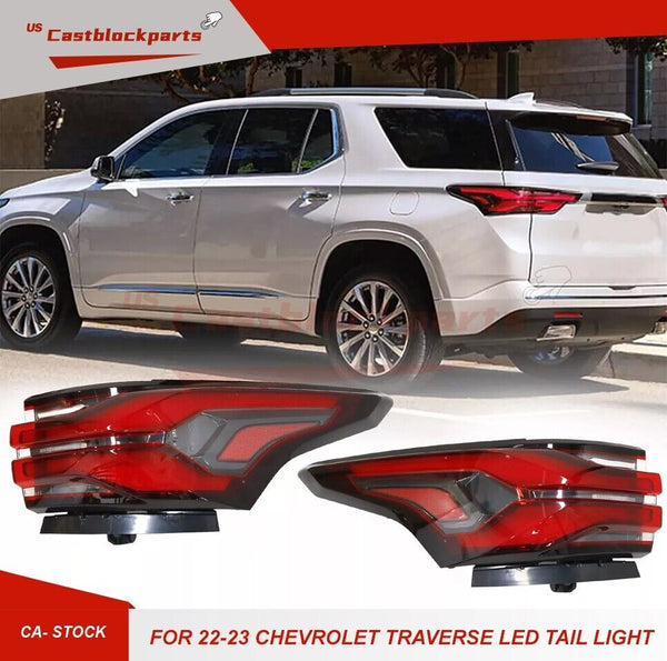 1 Pair For Chevrolet Traverse 2022 2023 Outer Rear Brake Lamp LED Tail Lights