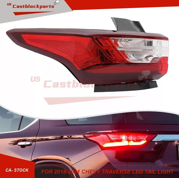 For 2018-2021 Chevy Traverse Red/Clear Outer LED Tail Light Brake Lamp Driver