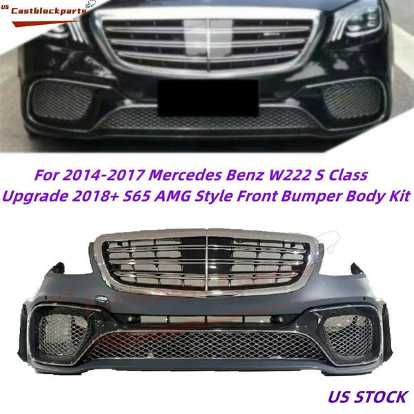 For 14 15 16 17 Upgrade To 2018+Mercedes S Class W222 S65 AMG Style Front Bumper