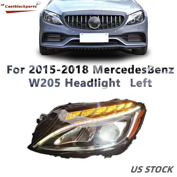 For 15 16 17 18 Mercedes Benz C-Class C300 W205 LED Headlight Left Driver Side