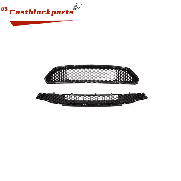 For Ford Mustang 2018-20 Front Bumper Upper Grille Lower Grille Mesh Style Black