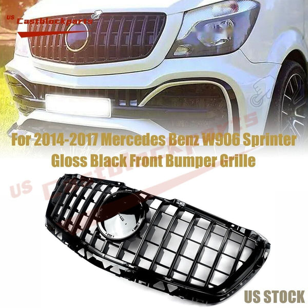 Gloss Black  Front Bumper Grille For Mercedes Benz W906 Sprinter 2500 14-17