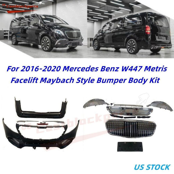 Front Rear Bumper Kit 2016-2020 For Mercedes W447 Metris Upgrade Maybach Style