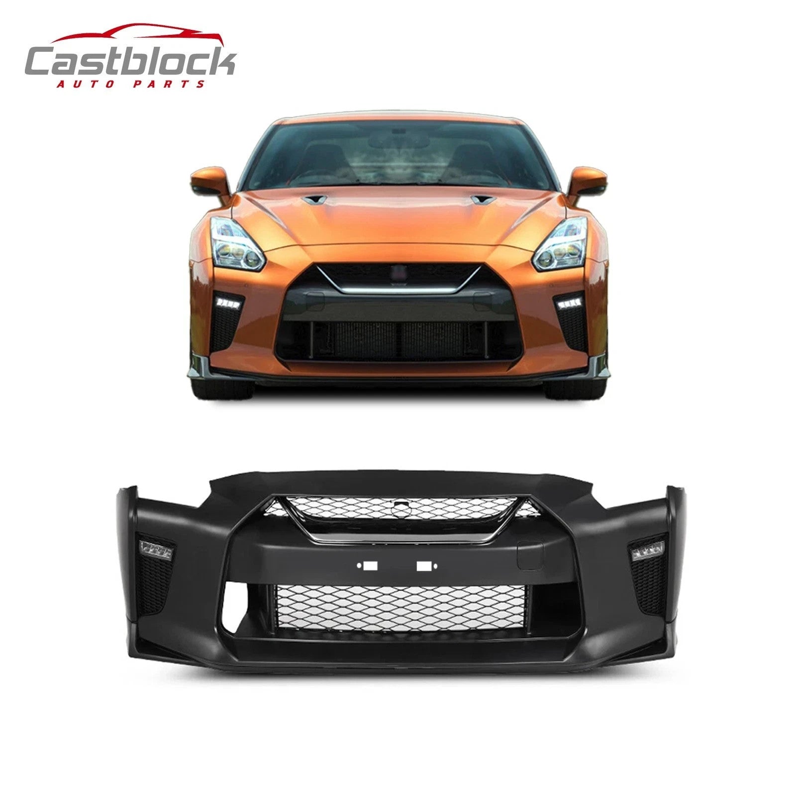 Fit 08-24 Nissan R35 GTR Upgrade 08-16 to 17-24 Front Bumper Kit Conve ...
