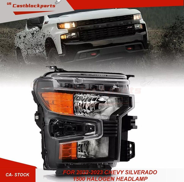 Passenger Side Headlight For 2022 2023 Chevy Silverado 1500 Halogen Headlamp