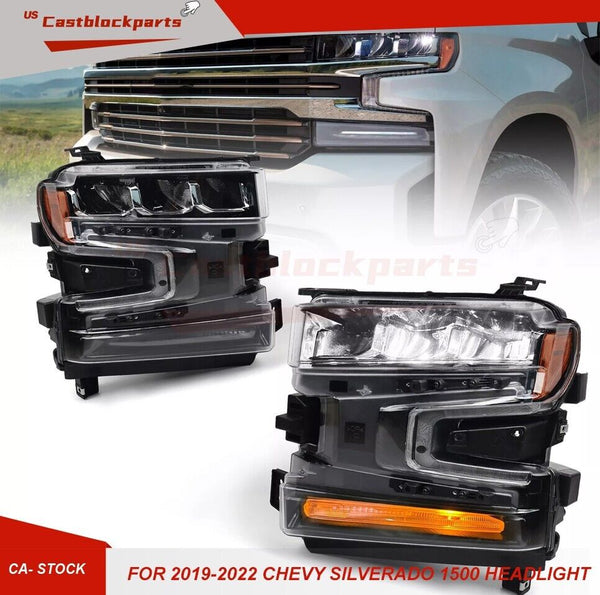 LED Headlights Headlamp Assembly For 2019-2022 Chevy Silverado 1500 LEFT & RIGHT