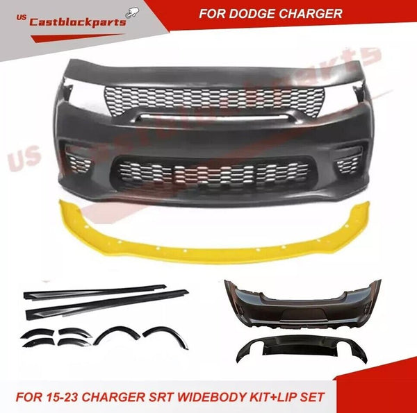 For 2015-2023 Dodge Charger SRT Widebody Kit Front and Rear Bumper Body Kit+Lip