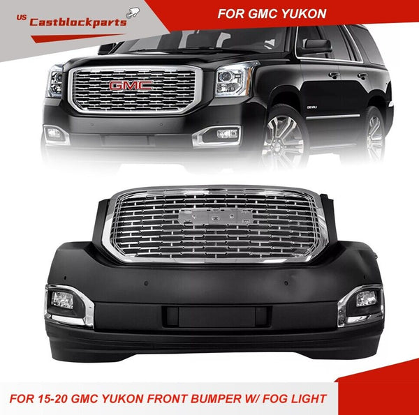 For 2015-2020 GMC Yukon Complete Front Bumper Cover Assembly Grille w/ Fog Light