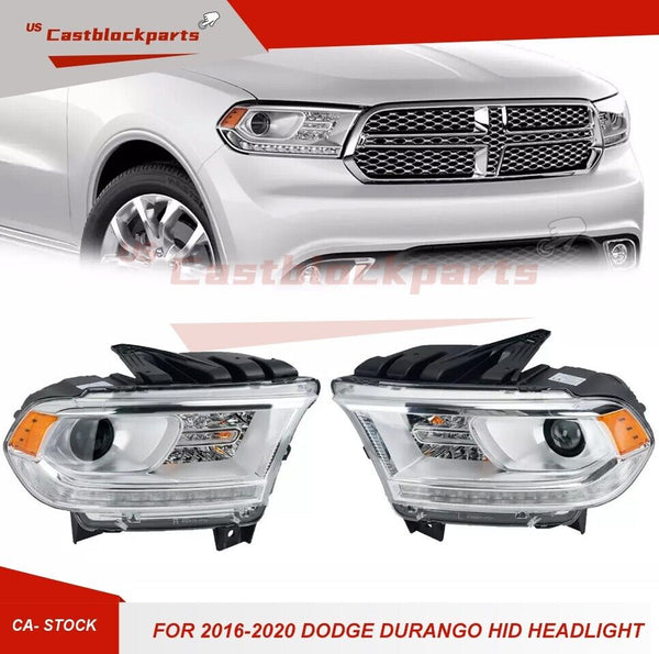 1Pair HID Headlight Assembly For Dodge Durango 2016-2020 Driver & Passenger Side