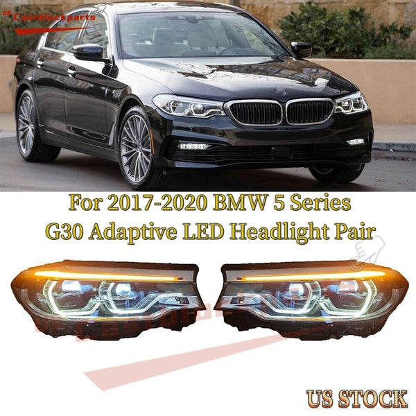 For 2017-2020 BMW 5 Series G30 G31 M5 540i 530 Adaptive LED Icon Headlight Pair