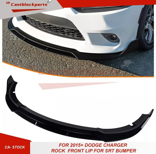 Fit For 2015-2022 Dodge Charger SRT Front Bumper Lip Splitter Glossy Black