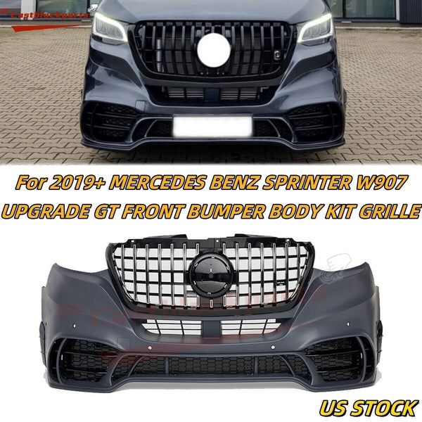 For 2019+ MERCEDES BENZ SPRINTER W907 UPGRADE GT FRONT BUMPER BODY KIT GRILLE