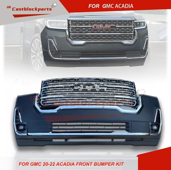 For 2020 2021 2022 GMC ACADIA Front Bumper Body Kit Set With Grille w/ Fog Light