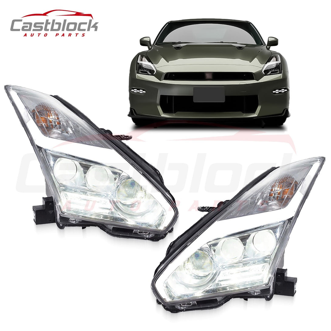 Custom R35 Brakelights Nissan R35 GTR Front Bumper Kit+Headlights(2008-2024) – castblockparts.shop