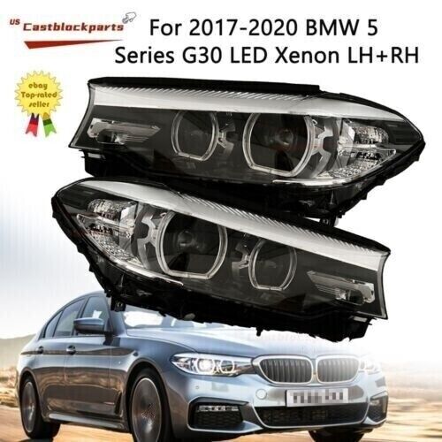 For 2017-2020 BMW 5 Series 530i 540i G30 G31 M5 F90 LED Xenon Headlights LH+RH