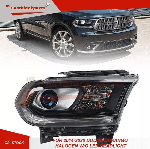 For 2014-2020 Dodge Durango Headlight Halogen w/o LED DRL Right Passenger Side