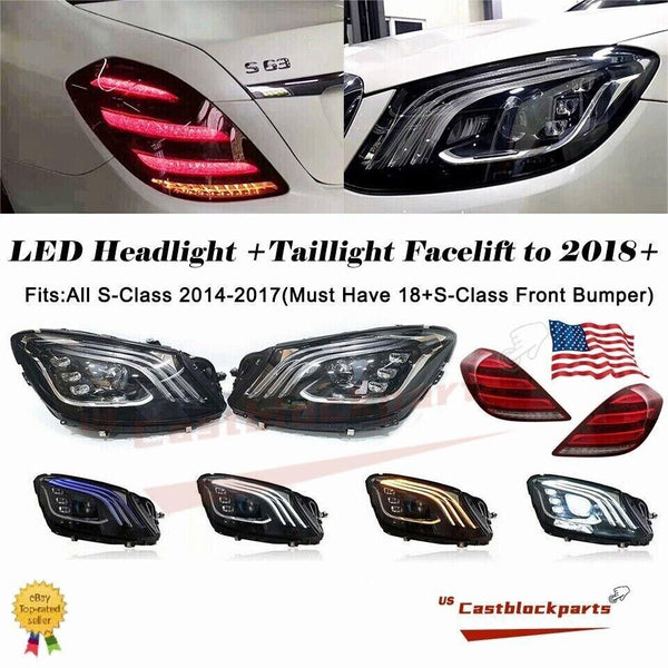 For Upgrade 2018+ MERCEDES S CLASS Multibeam W222 S550 S63 Headlights Taillights