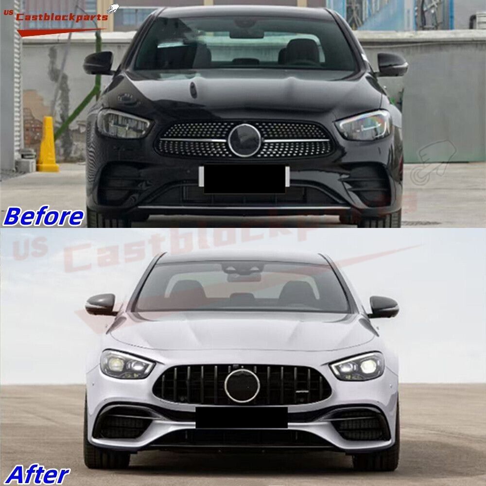 Benz Rear For Mercedes Benz E-Class W213 to 21 E63 Front Bumper+ Rear Diffuser E ...