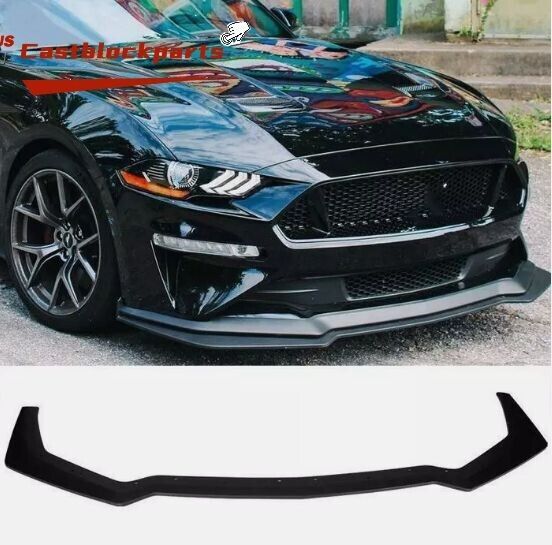 For 18-22 Ford Mustang Front Bumper Lip Body Kit Splitter Spoiler GT Style Black