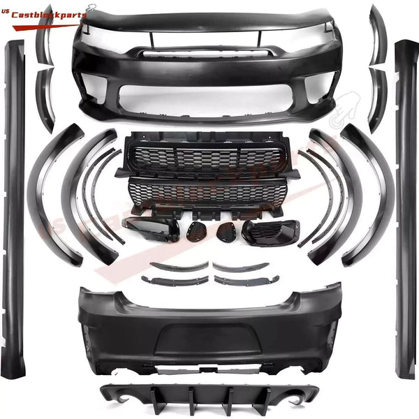 Fit Dodge Charger SRT Bumper 2015-2023 Widebody Full Body Kit w/ LED Grille US
