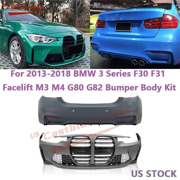 New For 2013-2018 BMW 3 Series F30 F35 Facelift To M3 G80 G82 M4 Bumper Body Kit