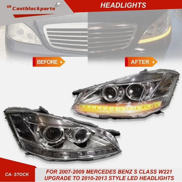 Projector For 06 07 08 09 Mercedes W221 S550 S63 AMG 10-13 Headlights Style Set