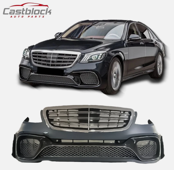 For 14 15 16 17 Upgrade To 2018+Mercedes S Class W222 S65 AMG Style Front Bumper