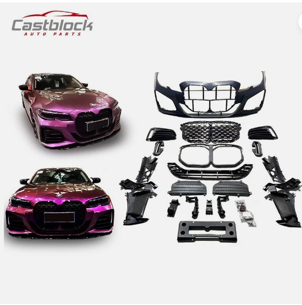 FOR 2020+ BMW 3 SERIES G20 G28 FACELIFT 4 SERIES FRONT BUMPER GRILLE BODY KIT