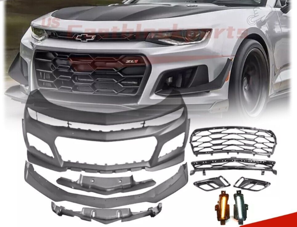 Fits 16-18 Chevy Camaro ZL1 Style Front Bumper Kit Conversion with Fog Lights US