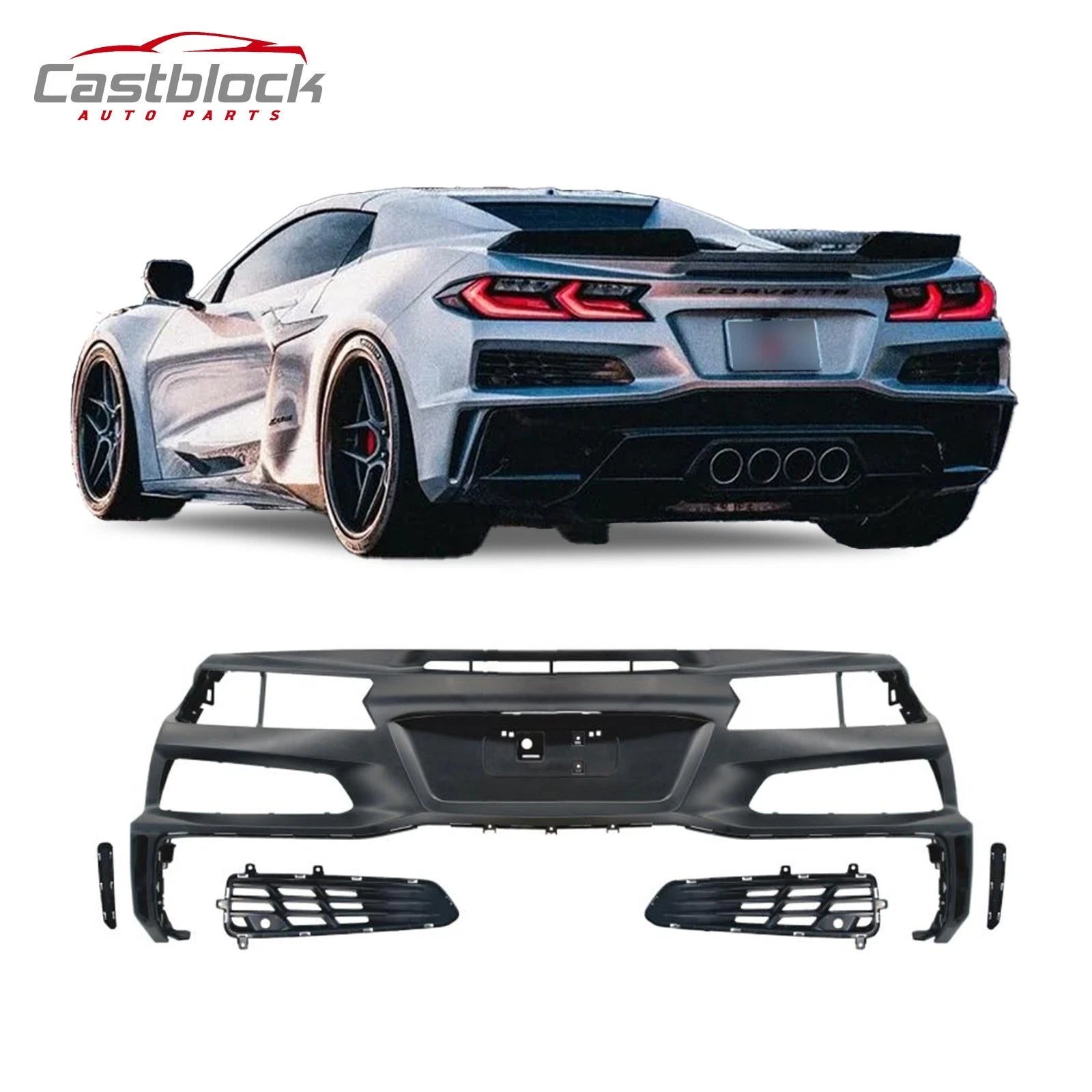 Corvette C8 Stingray Z06 Style Rear Bumper Cover Body Kit（2020 ...