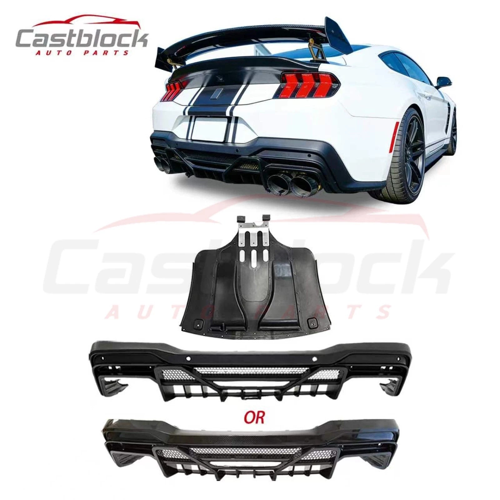 S650 Ford Mustang SS style Rear kit Diffuser+Under Tray（2024-2025 ...
